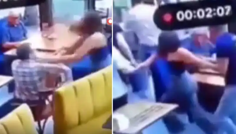 Restorandaki Şok Olay! Garsona Tokat Attı, Çok Geçmeden Dayak Yedi