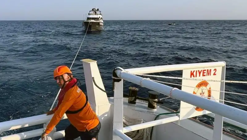 Marmaris Açıklarında Sürüklenen Tekne Kurtarılarak Sahil Güvenlik Ekiplerine Teslim Edildi